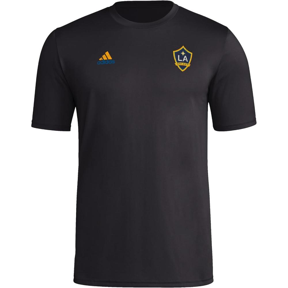 imageadidas Mens La Galaxy MLS Short Sleeve TShirtBlack Small Logo