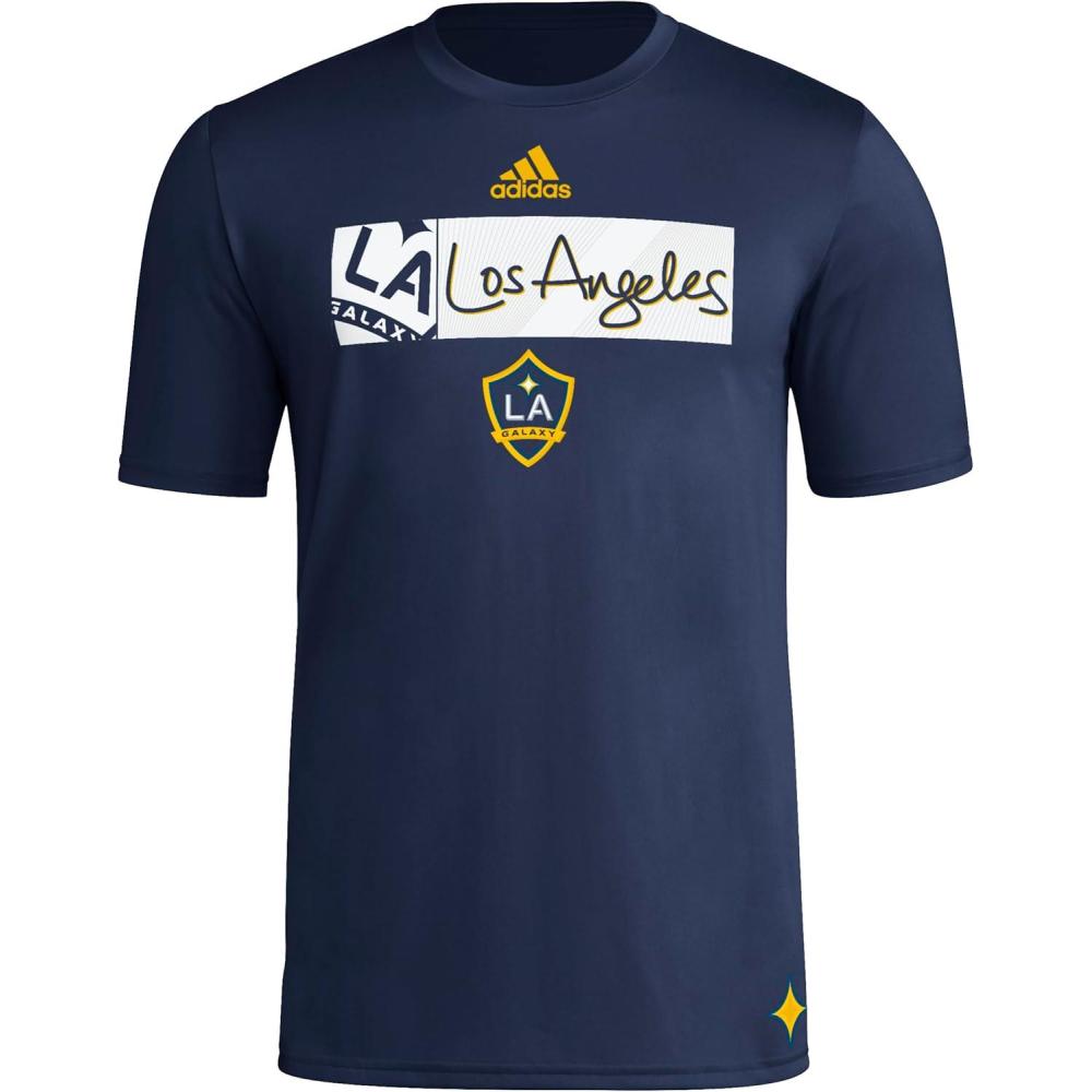 imageadidas Mens La Galaxy MLS Short Sleeve TShirtBlue Galaxy
