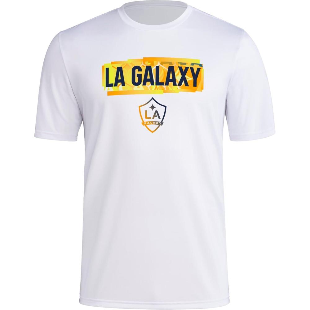 imageadidas Mens La Galaxy MLS Short Sleeve TShirtWhite La Galaxy