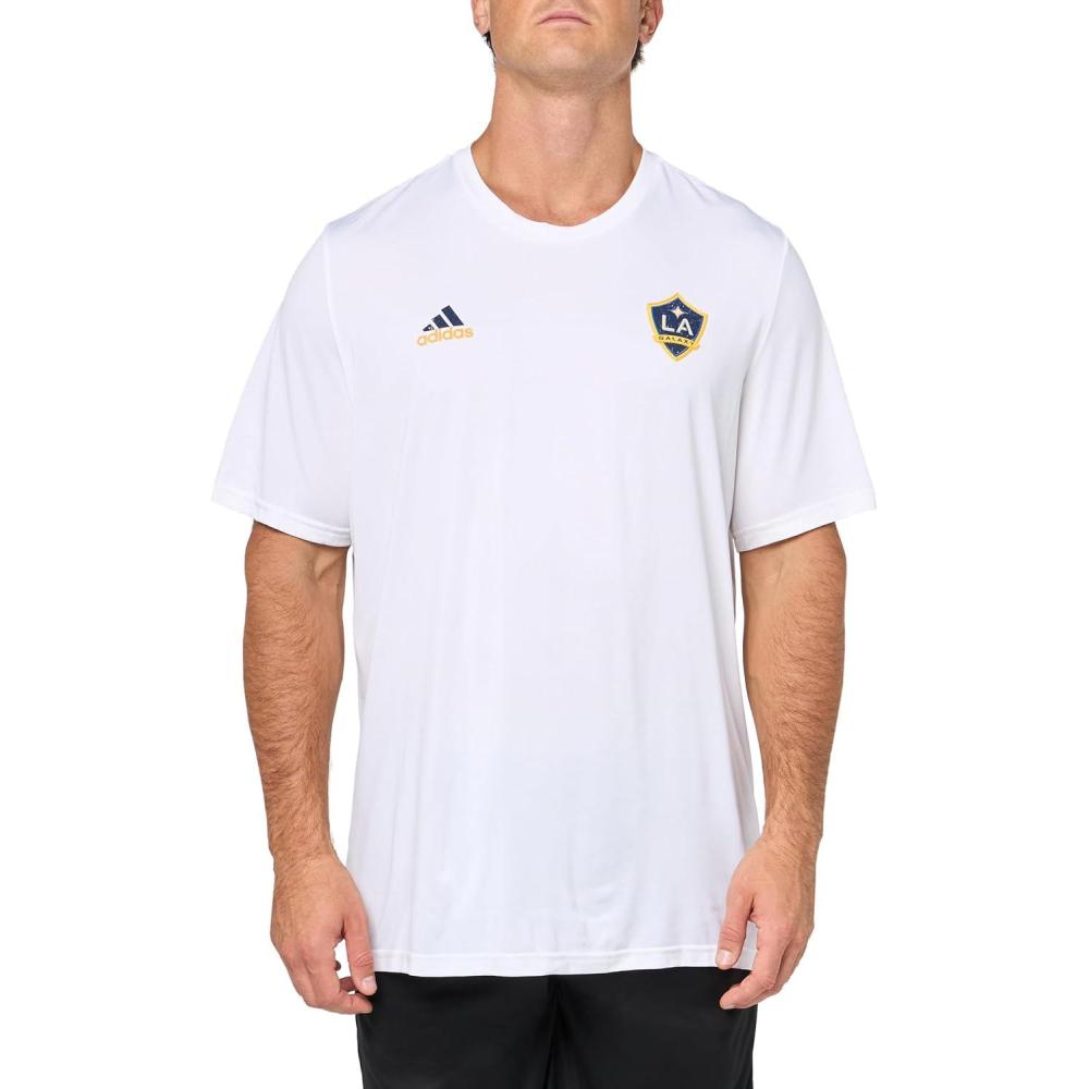 imageadidas Mens La Galaxy MLS Short Sleeve TShirtWhite Small Logo