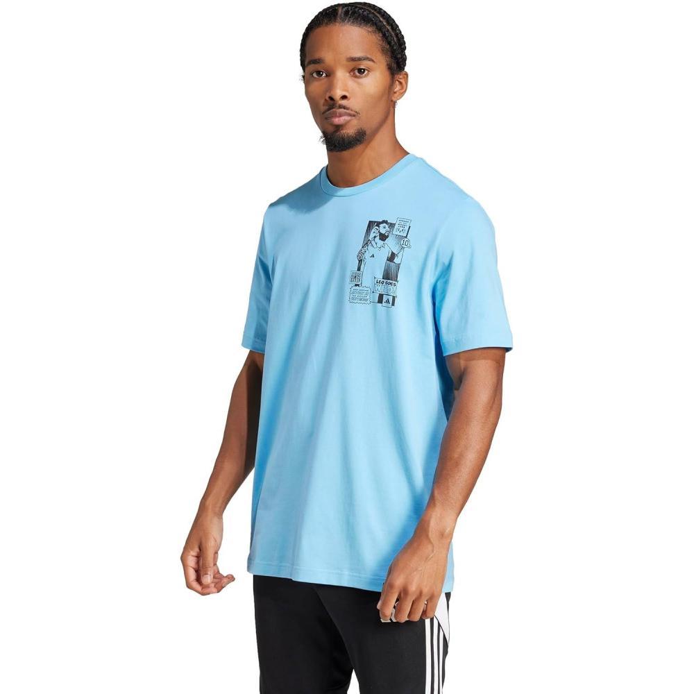 imageadidas Mens Messi TShirtGraphic Semi Blue Burst
