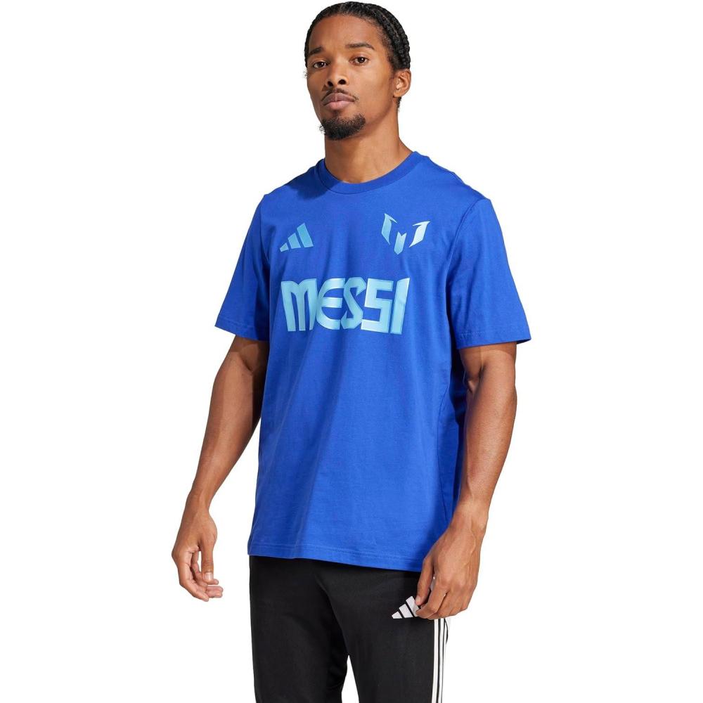 imageadidas Mens Messi TShirtSemi Lucid Blue