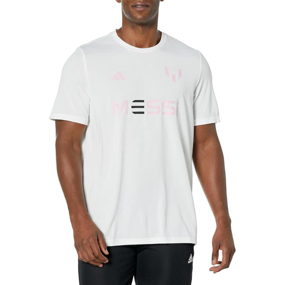 imageadidas Mens Messi TShirtWhite Pink