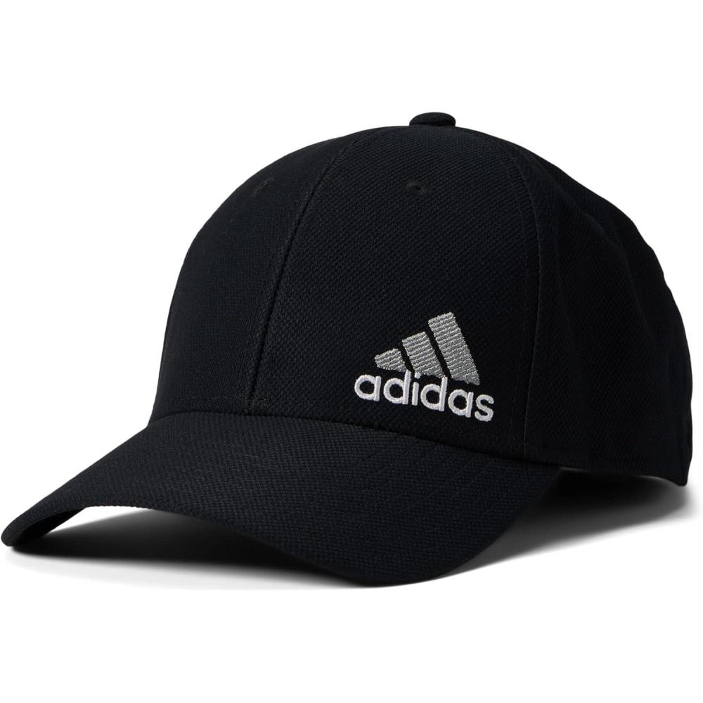 imageadidas Mens Release 3 Structured Stretch Fit CapBlackWhiteGrey