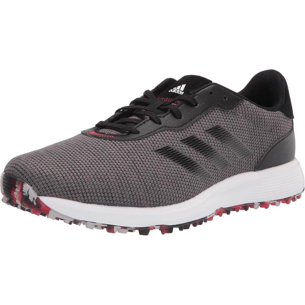 imageadidas Mens S2G Spikeless Golf ShoesGrey FourCore BlackScarlet