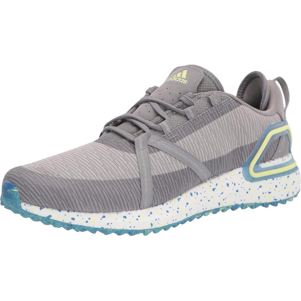 imageadidas Mens Solarthon Spikeless Golf ShoeGrey ThreePulse YellowGrey Two