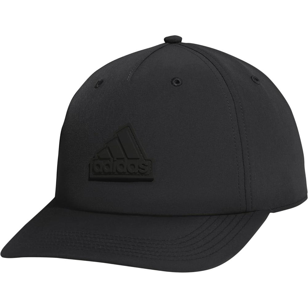 imageadidas Mens Sport 5Panel High Crown Structured Snapback Adjustable Fit CapBlackGrey