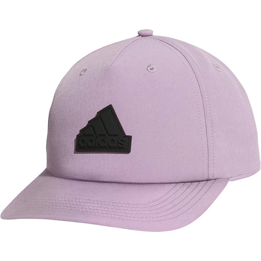 imageadidas Mens Sport 5Panel High Crown Structured Snapback Adjustable Fit CapPreloved Fig PurpleBlackGrey