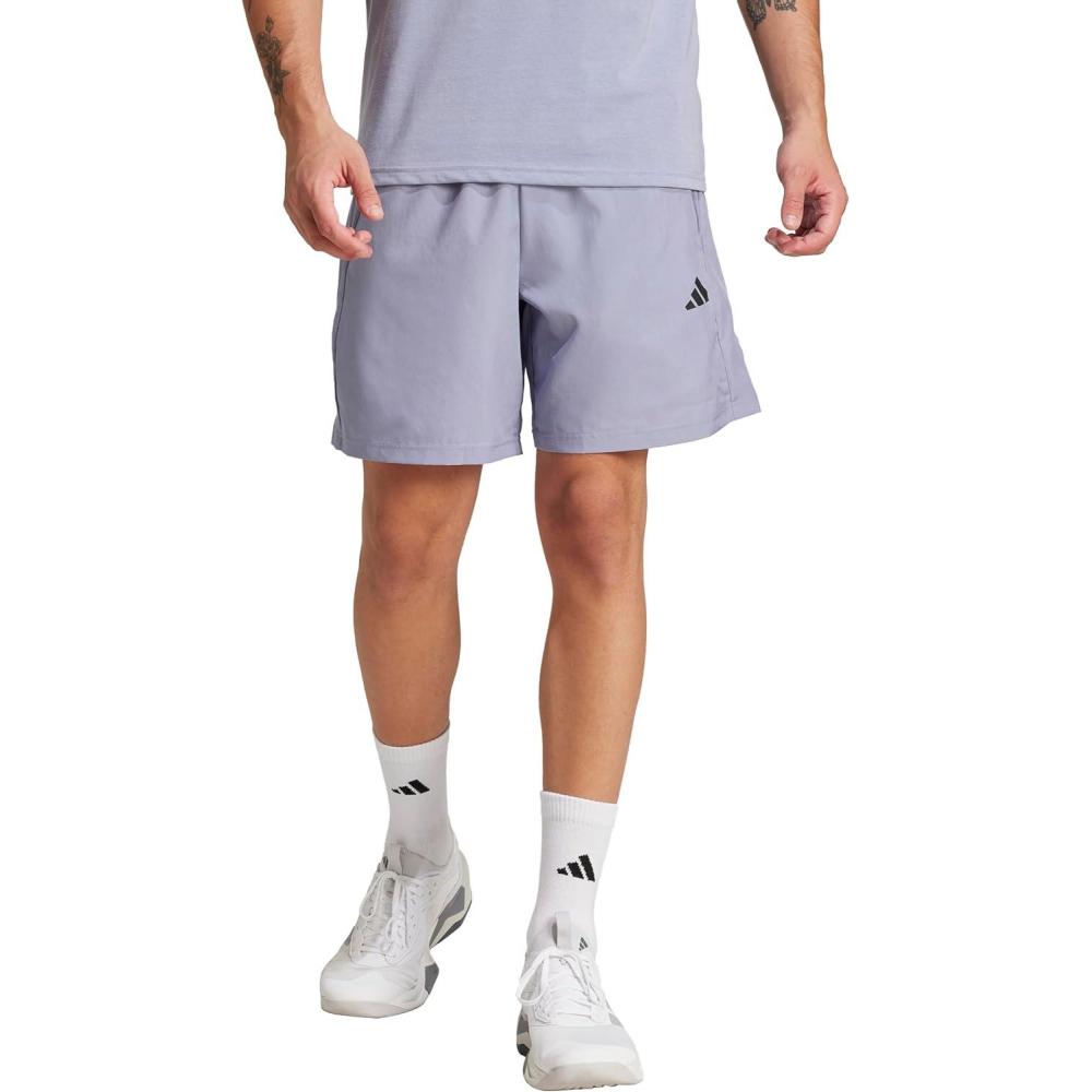 imageadidas Mens Train Essentials Woven ShortsSilver VioletBlack