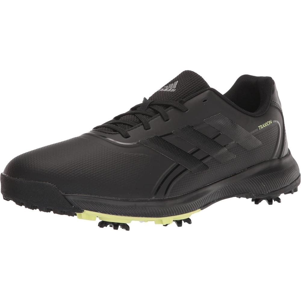 imageadidas Mens Traxion Lite Max Wide Golf ShoesCore BlackFootwear WhitePulse Lime
