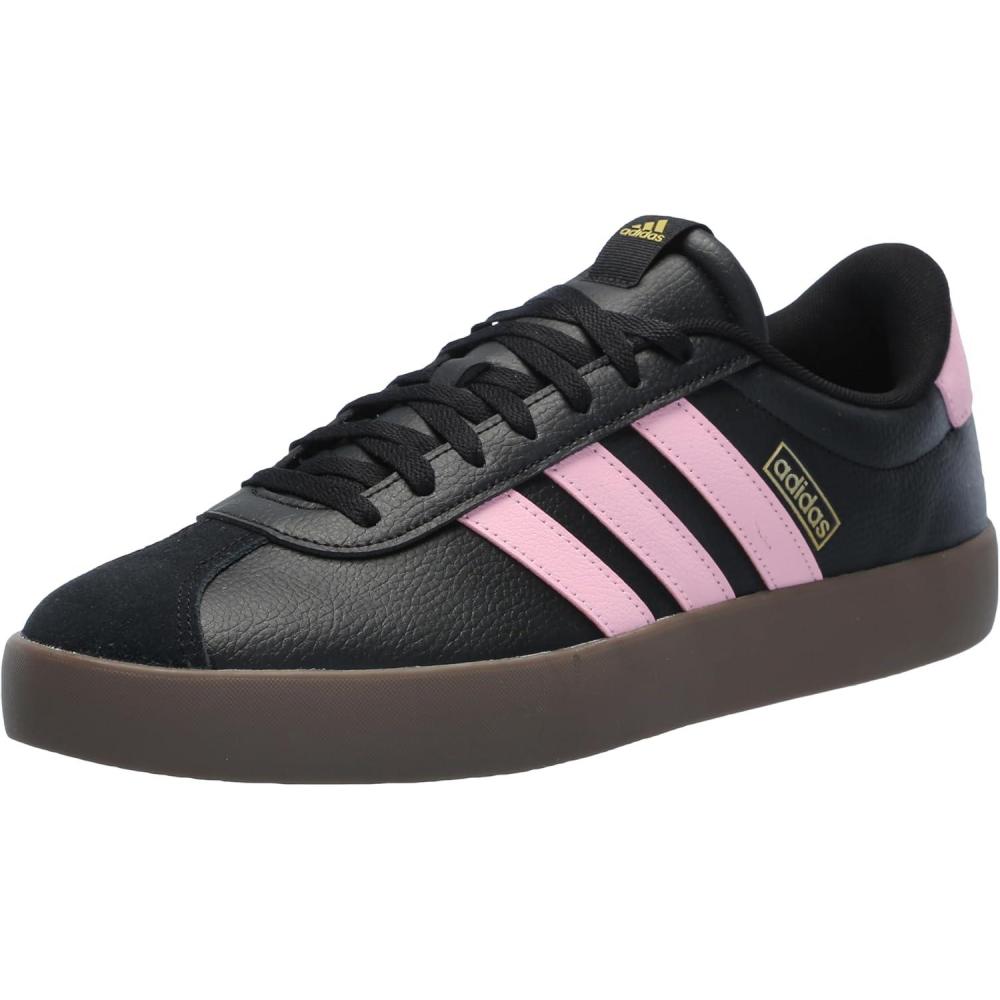 imageadidas Mens VL Court 30 ShoeBlackTrue PinkGold Metallic