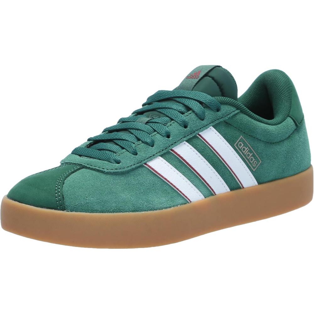 imageadidas Mens VL Court 30 ShoeDark GreenWhiteCollegiate Burgundy