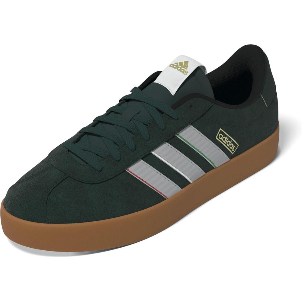imageadidas Mens VL Court 30 ShoeTeam Dark GreenGreyWhite