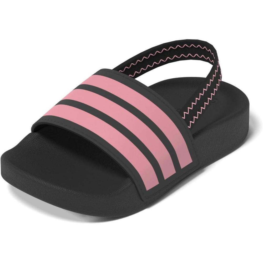 imageadidas Originals Kids Adilette Estrap SandalBlackBliss PinkBlack