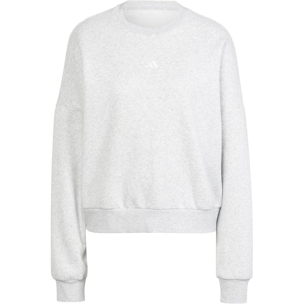 imageadidas Originals Womens Essentials Small Logo Feel Cozy SweatshirtLight Grey HeatherWhite
