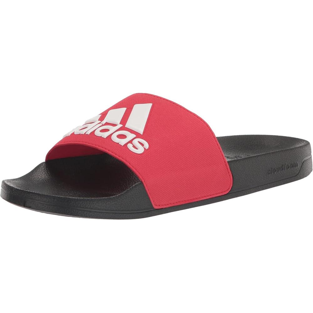 imageadidas Unisex Adult Adilette Shower Slip On SlidesBetter ScarletWhiteBlack