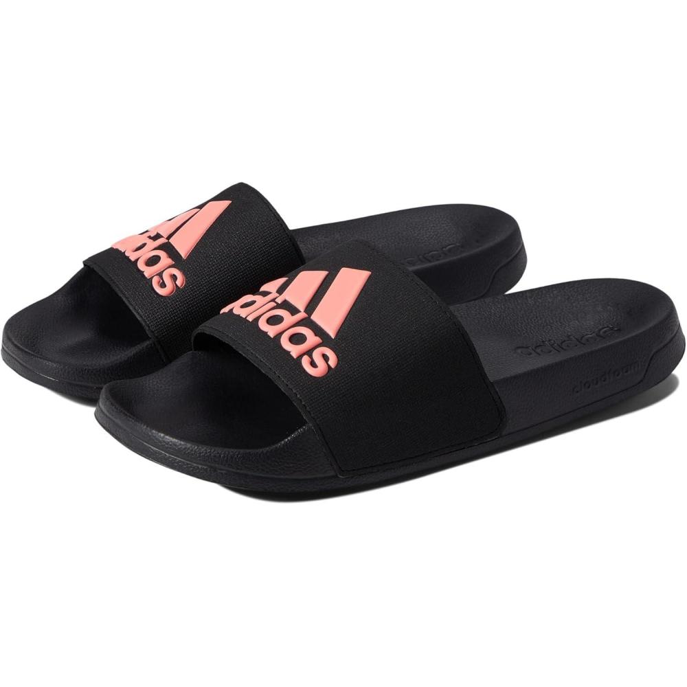 imageadidas Unisex Adult Adilette Shower Slip On SlidesBlackAcid RedBlack
