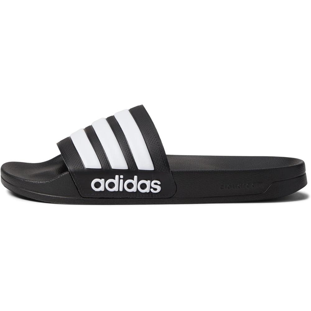 imageadidas Unisex Adult Adilette Shower Slip On SlidesBlackWhiteCore Black