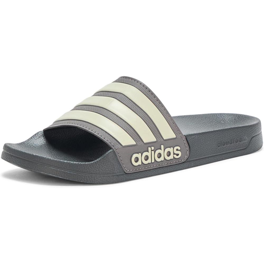imageadidas Unisex Adult Adilette Shower Slip On SlidesCharcoalPutty GreyCarbon