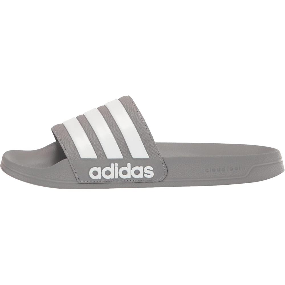 imageadidas Unisex Adult Adilette Shower Slip On SlidesGreyWhiteGrey