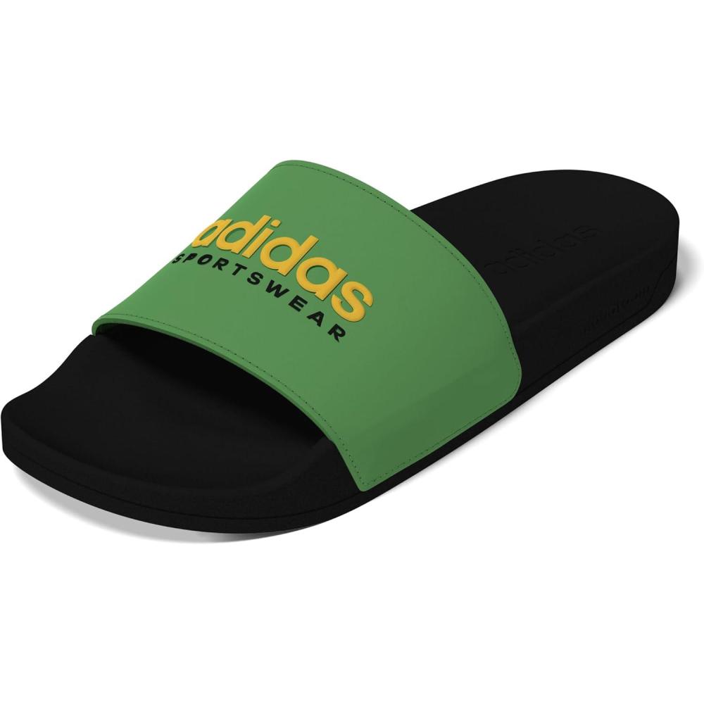 imageadidas Unisex Adult Adilette Shower Slip On SlidesVivid GreenBold GoldBlack