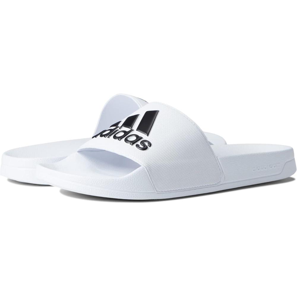 imageadidas Unisex Adult Adilette Shower Slip On SlidesWhiteBlackCore White