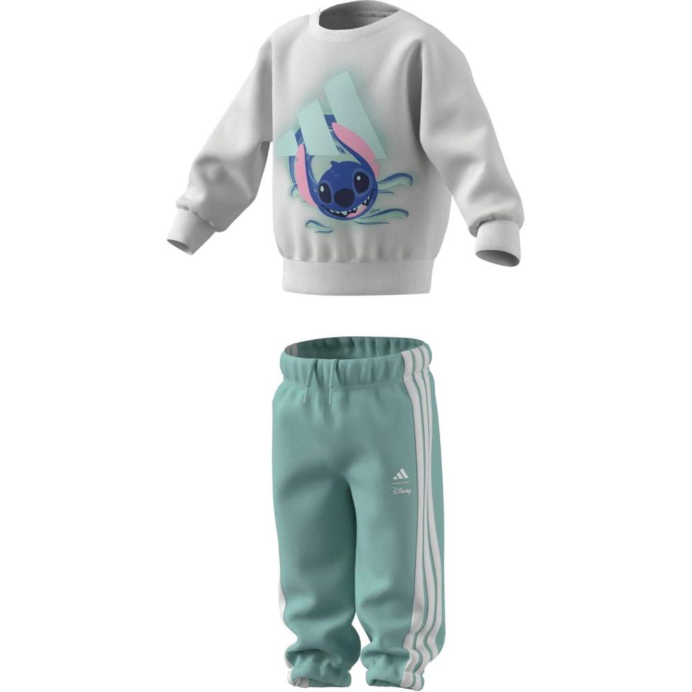 imageadidas Unisex Baby Disney Lilo and Stitch Jogger SetWhiteSemi Flash Aqua