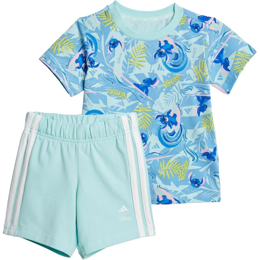 imageadidas Unisex Baby Disney Lilo and Stitch Tshirt SetSemi Flash AquaMulticolor
