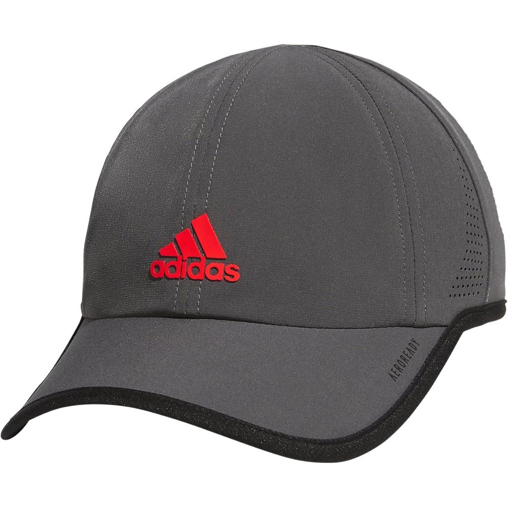 imageadidas UnisexAdult Superlite Hat Lightweight Athletic Cap for Boys ampamp GirlsGrey SixBlackBright Red20