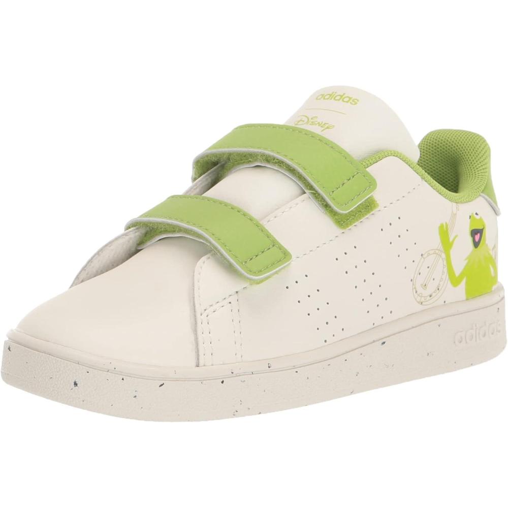 imageadidas UnisexChild Advantage Tennis ShoeOff WhiteStill GreenFtwr White Muppets Cross Strap