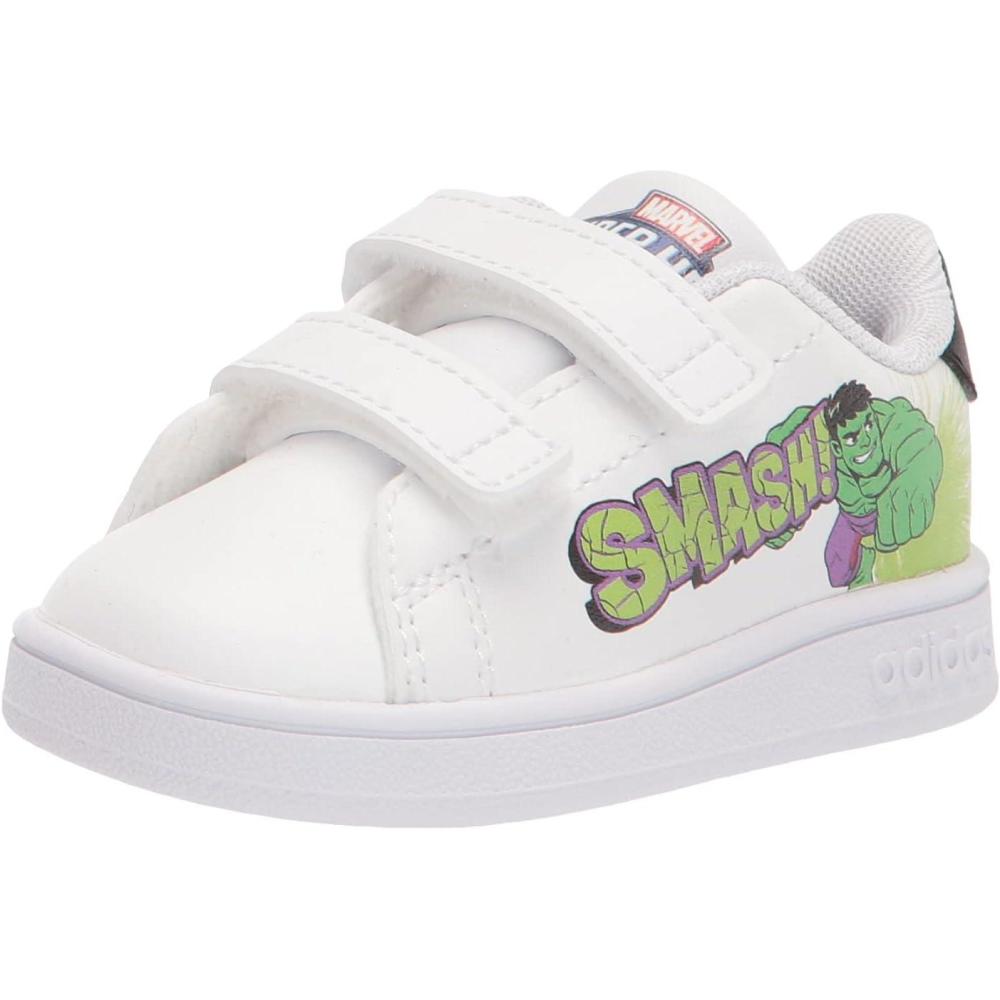 imageadidas UnisexChild Advantage Tennis ShoeWhiteWhiteBlack