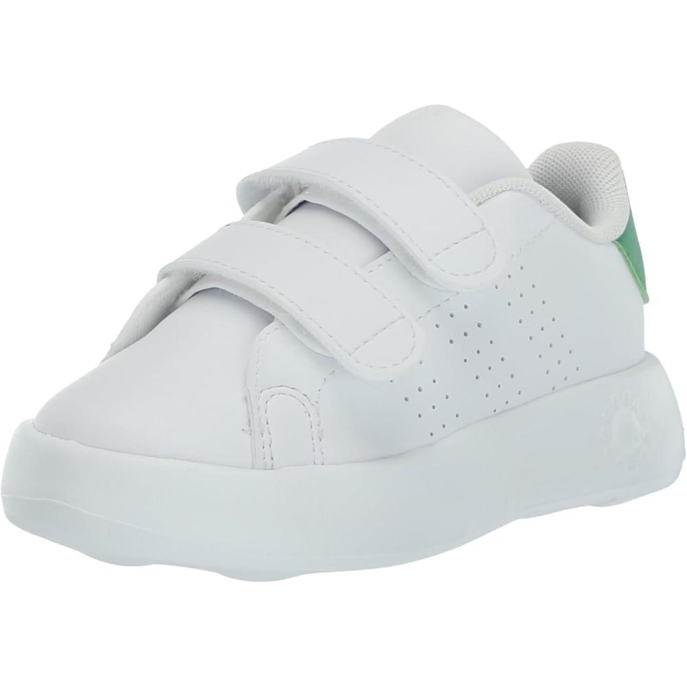 imageadidas UnisexChild Advantage Tennis ShoeWhiteWhiteGreen