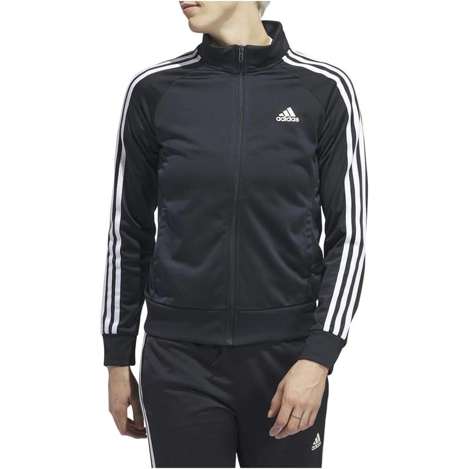imageadidas Womens Essentials WarmUp Slim 3Stripes Track JacketLegend Ink