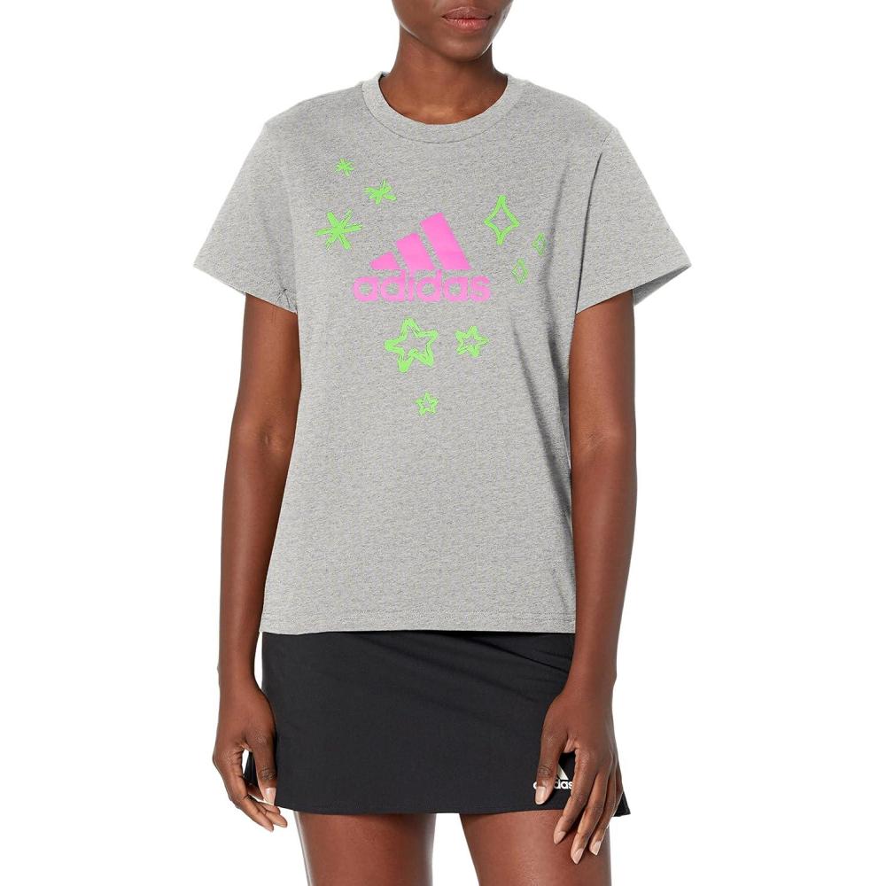 imageadidas Womens Girls on The Run TShirtMedium Grey Heather