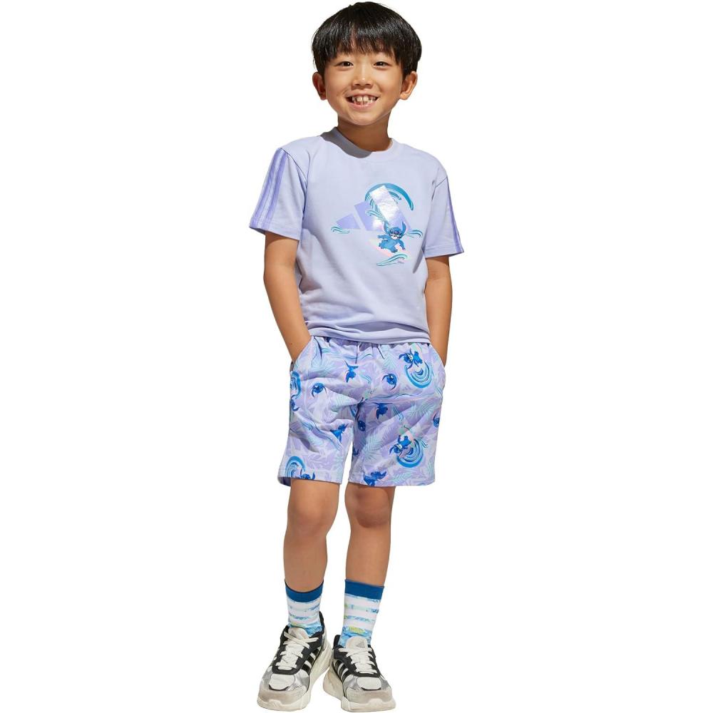 imageadidas boys Disney Lilo and Stitch Tshirt SetViolet ToneLight Purple