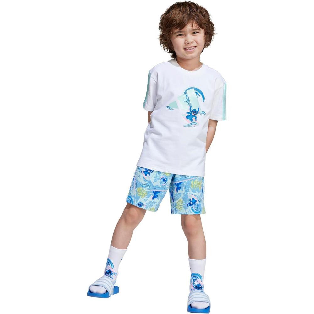imageadidas boys Disney Lilo and Stitch Tshirt SetWhiteSemi Flash Aqua