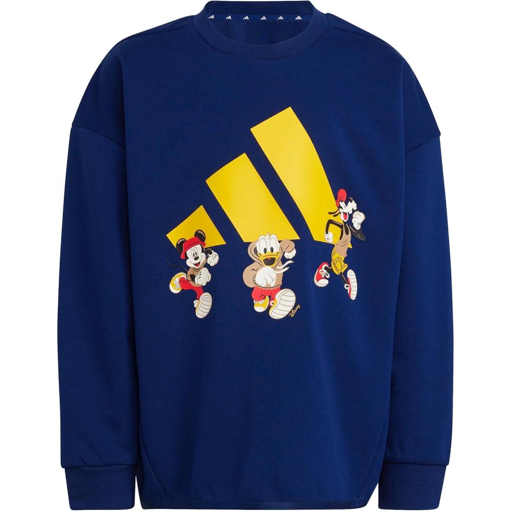 imageadidas unisexchild Disney Mickey Mouse SweatshirtDark BlueCrew Yellow