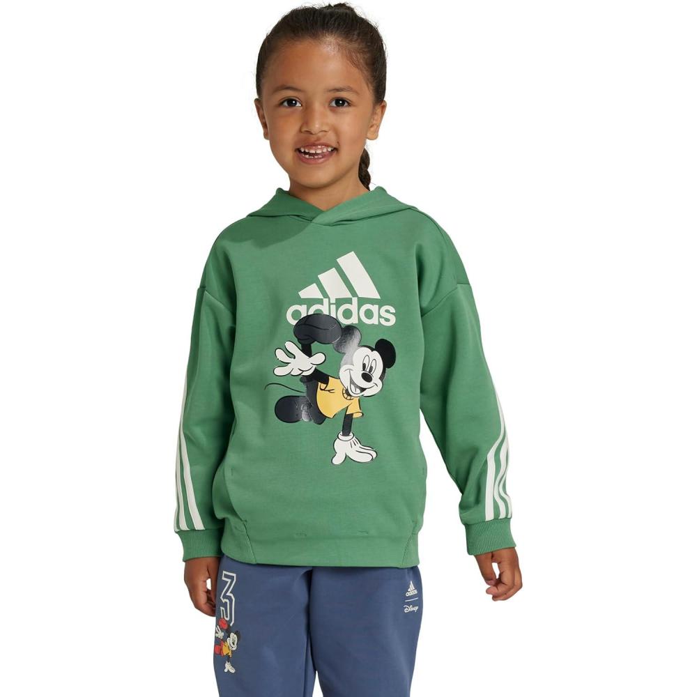 imageadidas unisexchild Disney Mickey Mouse SweatshirtPreloved GreenOff WhiteSemi Spark