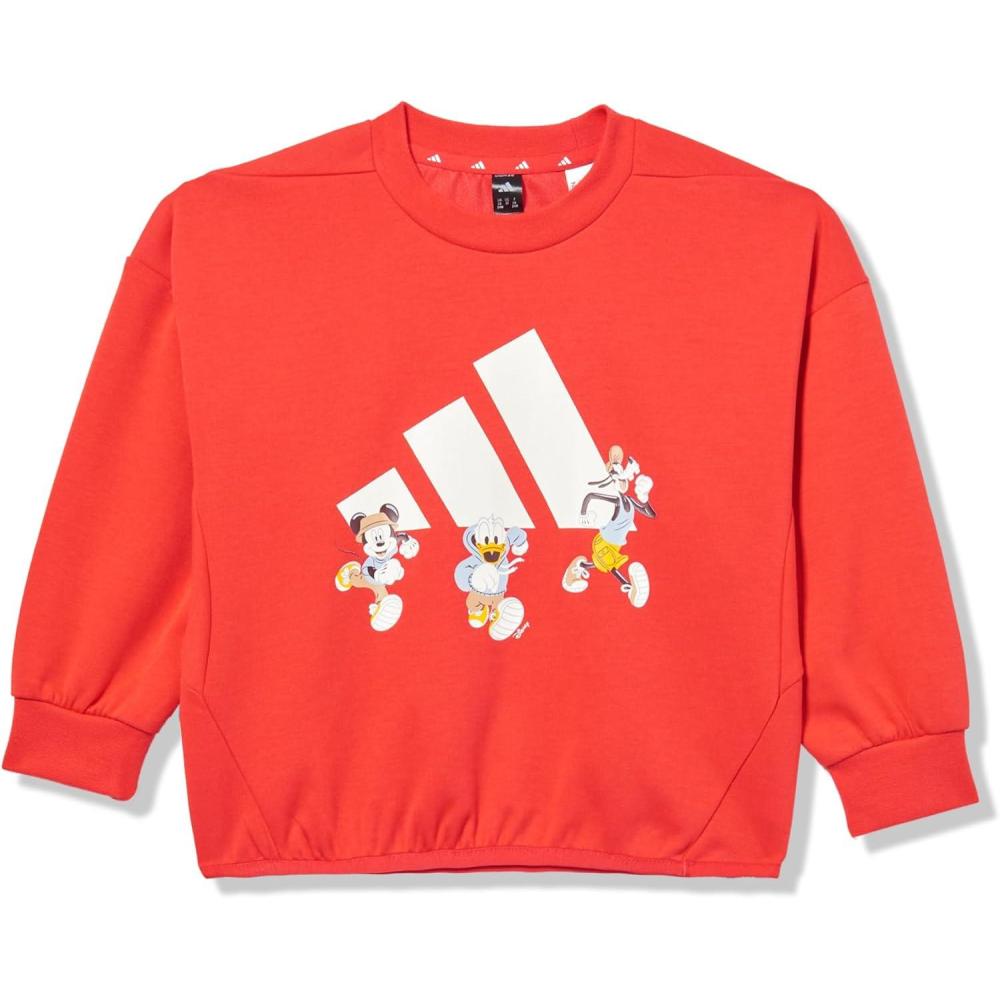 imageadidas unisexchild Disney Mickey Mouse SweatshirtPure RubyOff White