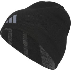 Adidas Men’s Reversible Skully Beanie – Standard Fit Winter Hat Skull Cap(Black/Black-grey Six Marl/Grey/Skully)
