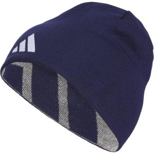 Adidas Men’s Reversible Skully Beanie – Standard Fit Winter Hat Skull Cap(Dark Blue/Grey Four-grey Two/White/Skully)