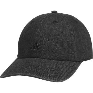 Adidas Womens Saturday Baseball Cap – Adjustable Cotton Hat, Athletic Relaxed Fit(Black Denim/Black)