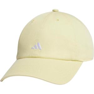 Adidas Womens Saturday Baseball Cap – Adjustable Cotton Hat, Athletic Relaxed Fit(Powder Yellow/White/3.0)