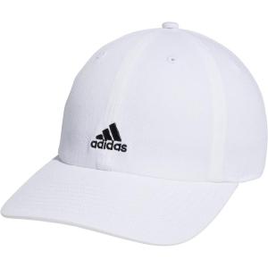 Adidas Womens Saturday Baseball Cap – Adjustable Cotton Hat, Athletic Relaxed Fit(White/Black)