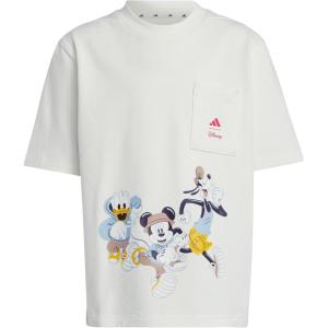 adidas Boys’ Disney Mickey Mouse T-Shirt(Off White/Pure Ruby)