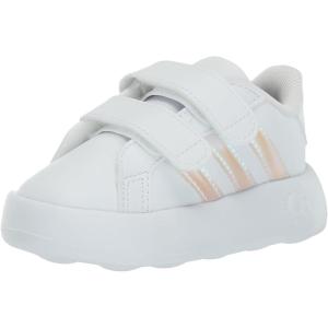 adidas Kids’ Grand Court 2.0 Shoes(White/Iridescent/Grey)