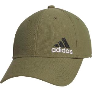 adidas Men’s Release 3 Structured Stretch Fit Cap(Olive Strata Green/Black/White)