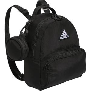 adidas Mini Backpack for Women – Small Bag for Travel, Gym, Festival & More, Black/White, One Size(Black/White)