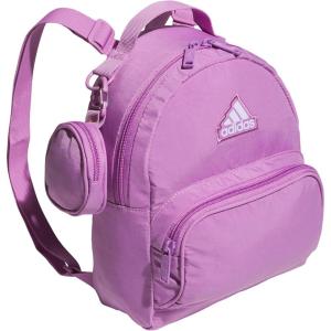 adidas Mini Backpack for Women – Small Bag for Travel, Gym, Festival & More, Black/White, One Size(Preloved Purple)