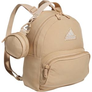 adidas Mini Backpack for Women – Small Bag for Travel, Gym, Festival & More, Black/White, One Size(Warm Sandstone Beige/Wonder Alumina Grey)